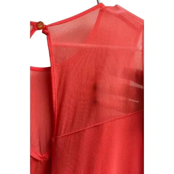 Asos Maternity Mesh Keyhole Dress Peach/Orange Size 6 - Picture 13 of 14